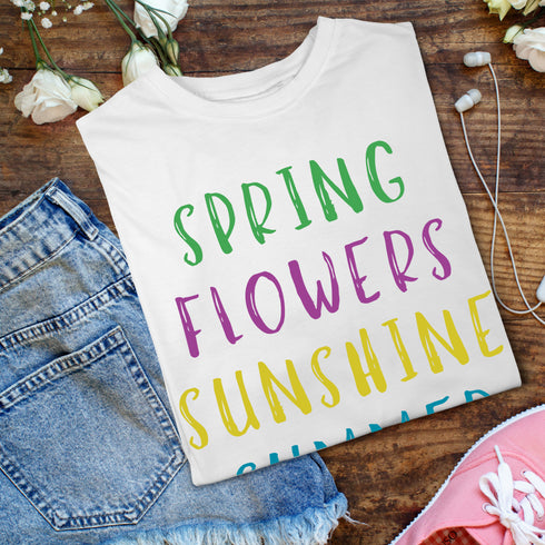 Spring Flowers Sunshine Summer Crewneck T-Shirt-Unisex